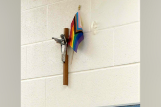 parents-concerned-after-pride-flag-was-displayed-beside-christ-statue-at-ontario-catholic-school