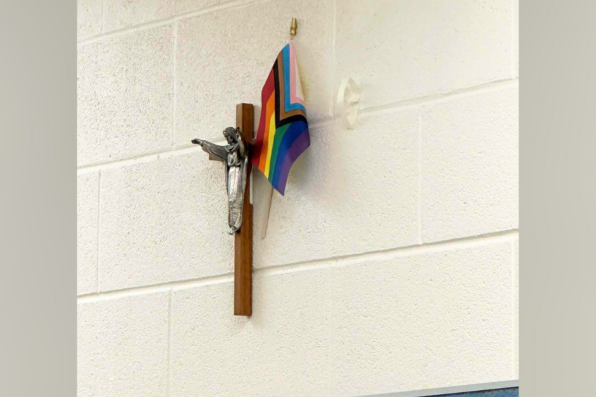 parents-concerned-after-pride-flag-was-displayed-beside-christ-statue-at-ontario-catholic-school