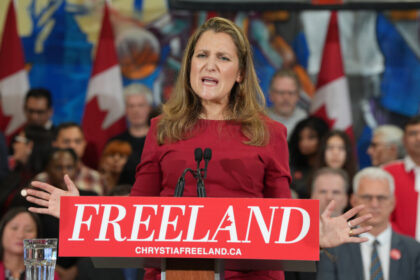 chrystia-freeland-says-canada-should-target-elon-musk’s-tesla-in-a-tariff-fight